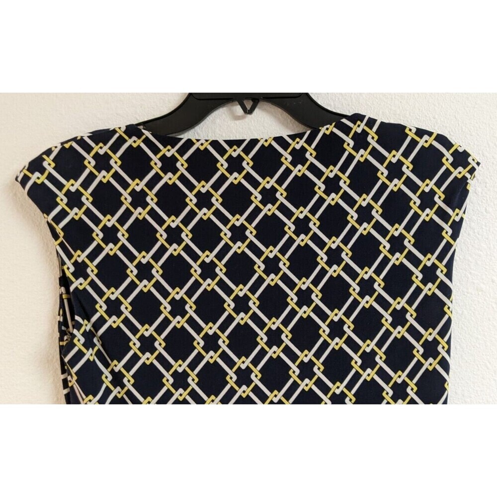 Women's LAUREN Ralph Lauren Surplice Faux Wrap Geometric Sleeveless Dress Size 4 - Picture 4 of 13
